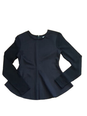 Silence + Noise Black Scuba Top Long Sleeve Medium